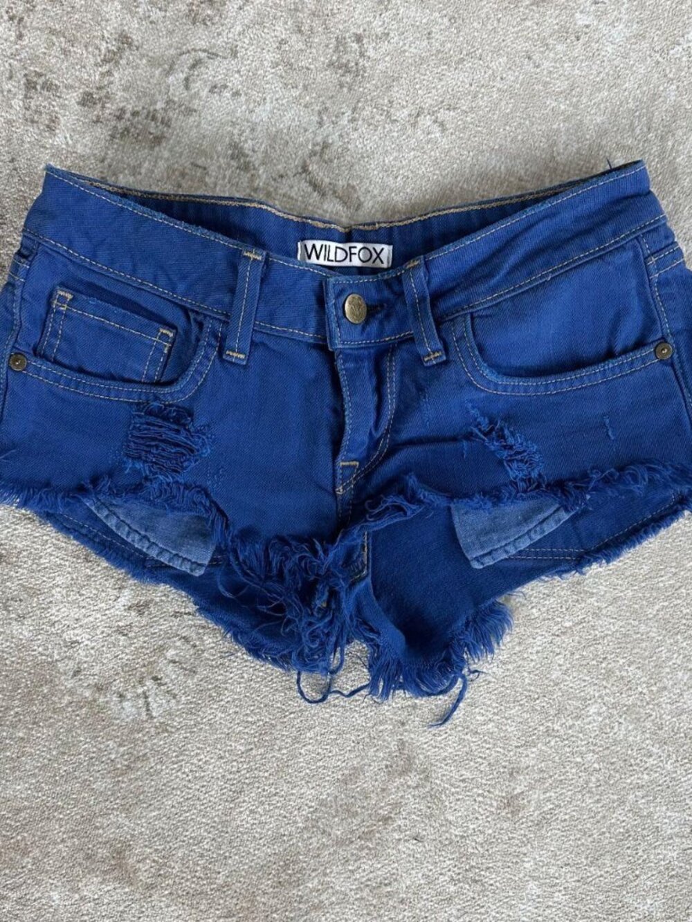 Wildfox Distressed Denim Mini Shorts – Size 24, cobalt blue 💙